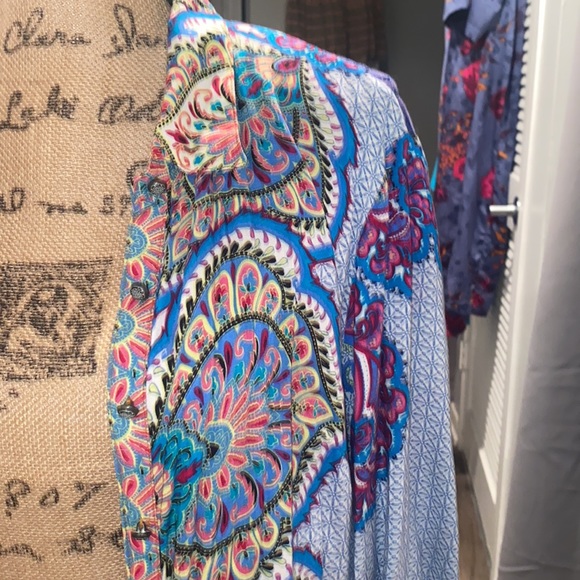 Multicolored boho collared duster - Picture 3 of 6